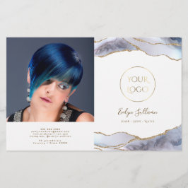 Grått blue agate bifold brochure