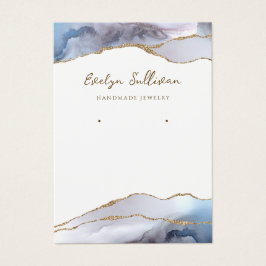 Grått blue agate jewelry visning card visitkort