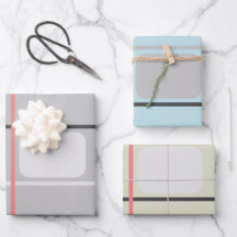 Grått Blue Beige Rand Namnteckning kort