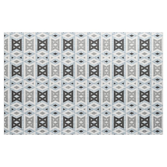 Grått Blue Black Eclectic Ethnic look Tyg (Fat Quarter)