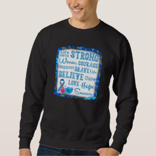 Grått Blue Blod Drop Ribbon T1d Typ 1 diabetes Aw Lång Ärmad Tröja