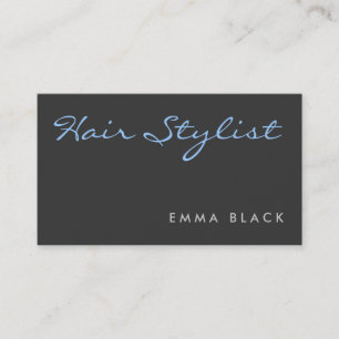 Grått Blue Calligraphy Hair Stylist Salon Spa Visitkort
