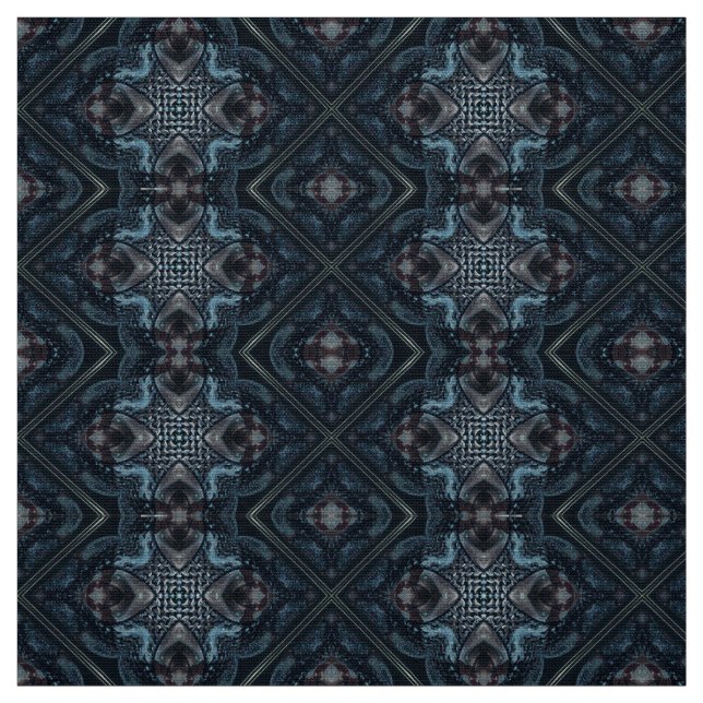 GRÅTT BLUE CROSSESi,GEOMETRISKA METALL EFFEKTER Tyg (Prov)