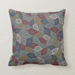 Grått & Blue Löv Decorative Dekorativ kudde