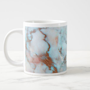 Grått Blue Marble Stone och Brown Glitter Jumbo Mugg