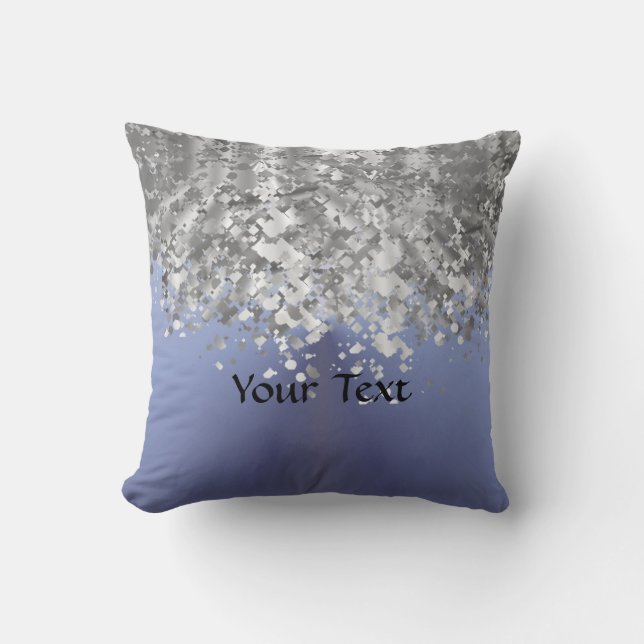 Grått blue och faux glitter kudde (Framsida)