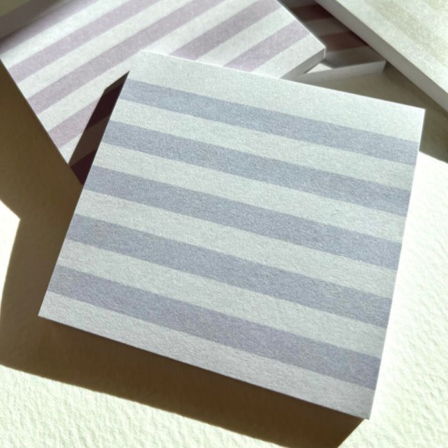 Grått Blue Pastel Rand Post-it Notes Block (Soft blueberry tone-on-tone stripes make a subtle statement.)