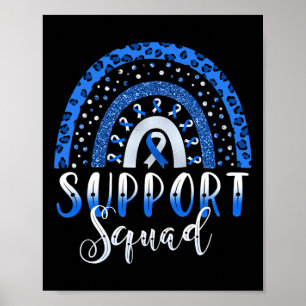 Grått Blue Rainbow Type 1 2 Diabetes Awareness Sup Poster