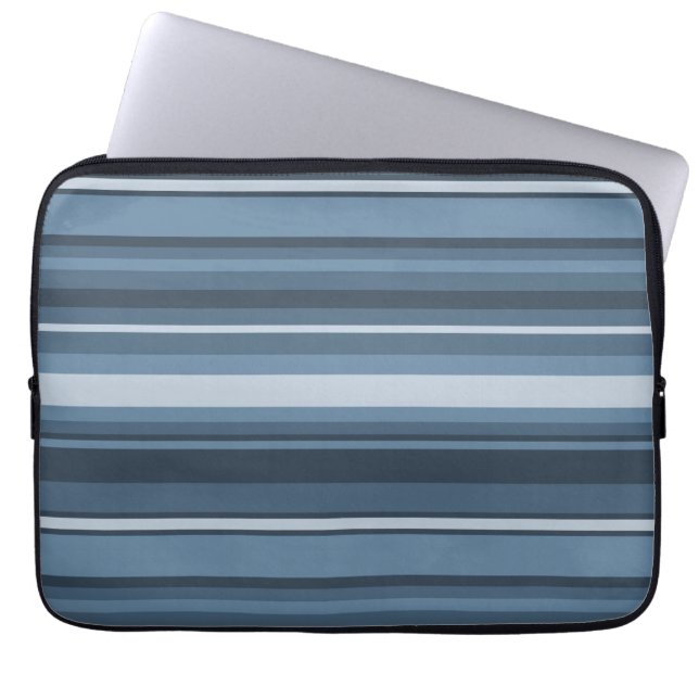 Grått-blue rand laptop fodral (Framsidan)