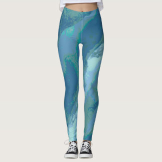 Grått Blue "Skriva på Kant" Leggings