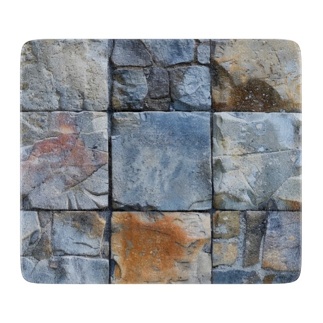 Grått Blue Stone Tile Mönster (Framsidan)
