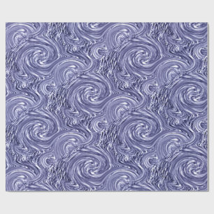 Grått Blue Swirl Wrapping Papper Presentpapper