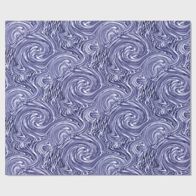 Grått Blue Swirl Wrapping Papper Presentpapper (Platt)