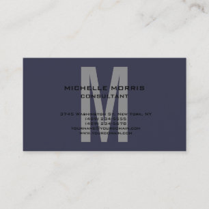 Grått Blue Unique Original Classial Monogram Visitkort