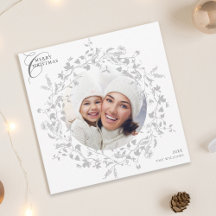 Grått Boho Wildbloms kransande julfotopatset