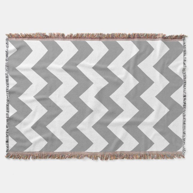 Grått Bold Chevron Mysfilt (Framsidan)