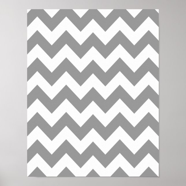 Grått Bold Chevron Poster (Framsidan)