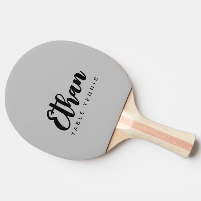 Grått Bord-Tennis-skript Namn Ping-Pong-paddle Pingisracket (Sidan)