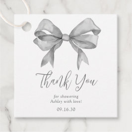 Grått Bow Boy Shower Tack Gåvor Etiketter