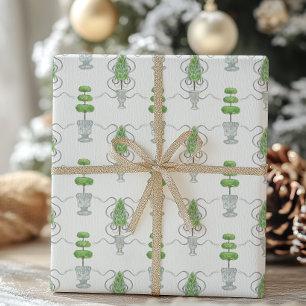Grått Bows och Grönt Topiary Presentpapper