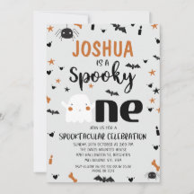 Grått Boys Spooky One Halloween 1st Birthday