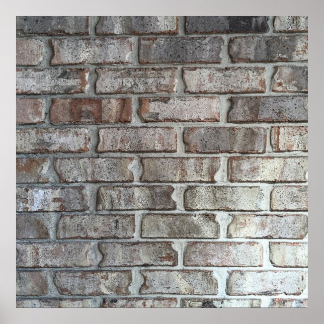 Grått Brick Wall Grunge Bricks Background Struktur Poster (Framsidan)