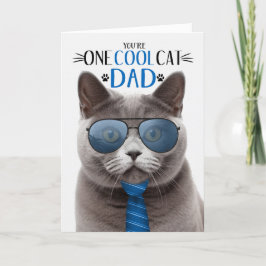 Grått British Shorthair Fars dag One Coola Cat Helgkort
