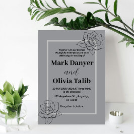 Grått Bröllopsinbjudan | Elegant och modern design Inbjudningar