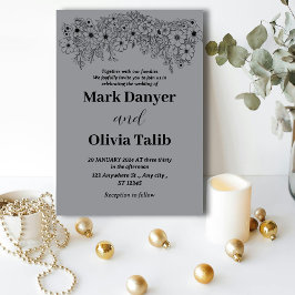 Grått bröllopsinbjudan/enkel och romantisk design inbjudningar