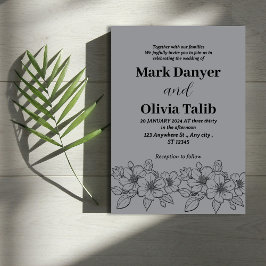 Grått bröllopsinbjudan/enkel och romantisk design inbjudningar