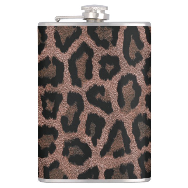 Grått Brown Black Leopard Animal Print Fickplunta (Framsidan)