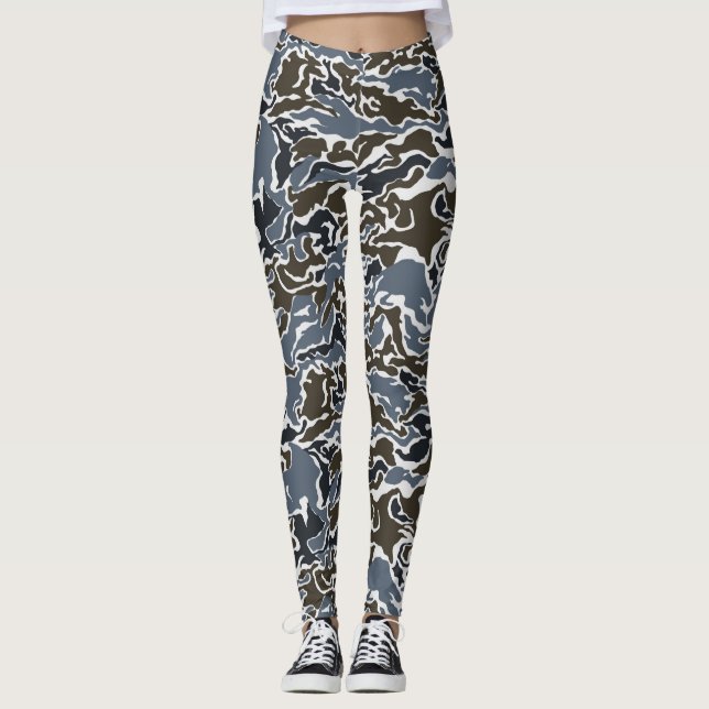 Grått/Brown Urban Women's Camouflage Leggings (Framsida)