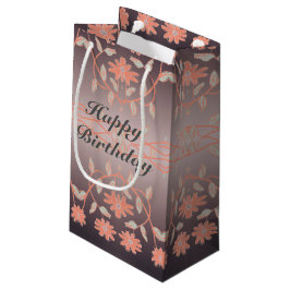 Grått brun med korall Blommigt