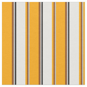 Grått, brun, Orange, vit och svart Linjer Tyg