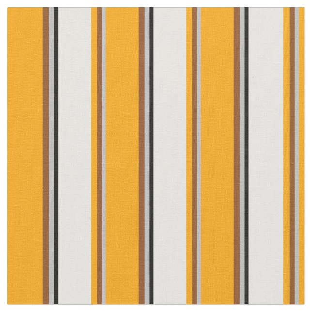 Grått, brun, Orange, vit och svart Linjer Tyg (Närbild)