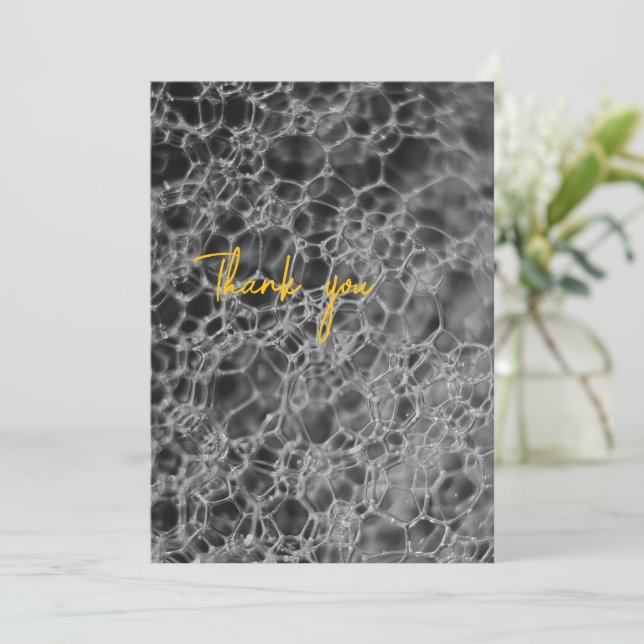 Grått Bubbeldesign Tack Kort (Stående Fram)