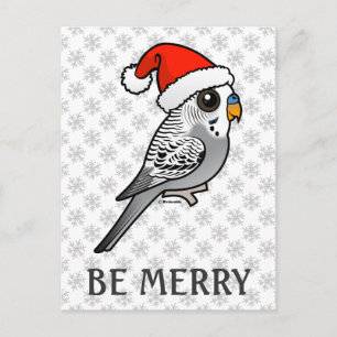 Grått Budgie Jultomten Helg Vykort
