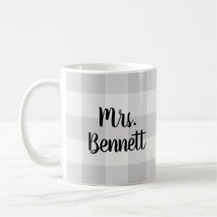 Grått Buffalo, kontrollera fru Monogram Kaffemugg
