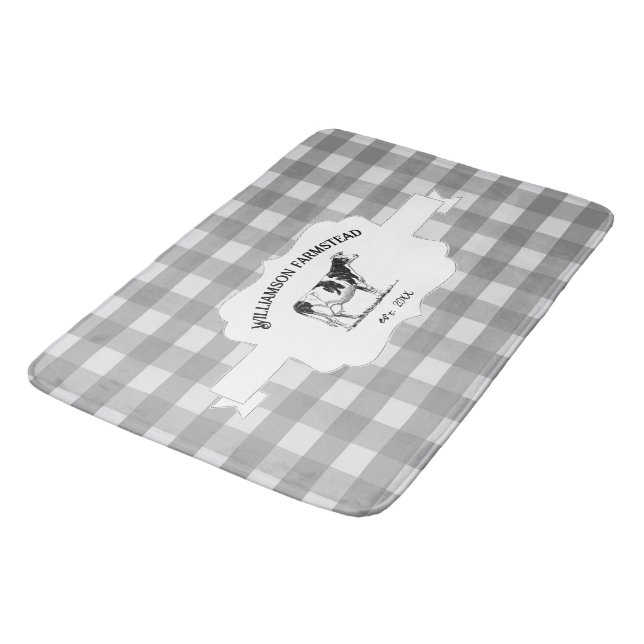 Grått Buffalo Play Farm Cow Bath Mat Badrumsmatta (Vinklad)