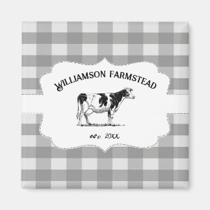 Grått Buffalo Play Farm Cow Magnet