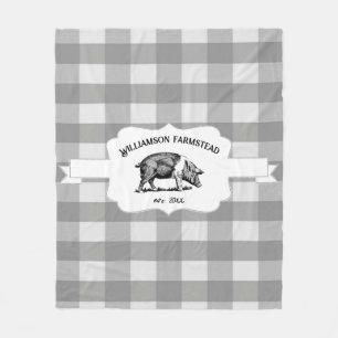 Grått Buffalo Play Farm Gris Fleece Blanket