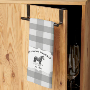 Grått Buffalo Play Farm Horse Kitchen Towel Kökshandduk