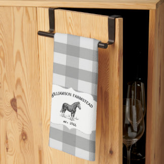 Grått Buffalo Play Farm Horse Kitchen Towel Kökshandduk