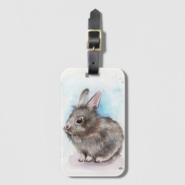 Grått Bunny Bagagebricka (Framsida vertikal)
