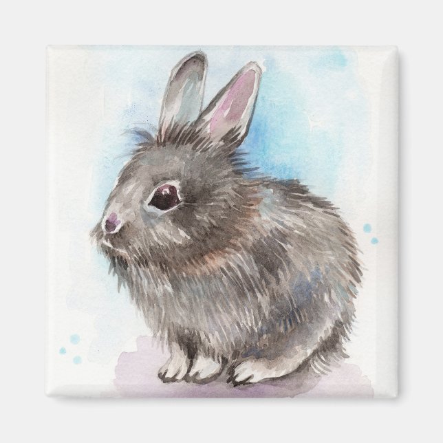 Grått Bunny Magnet (Framsidan)