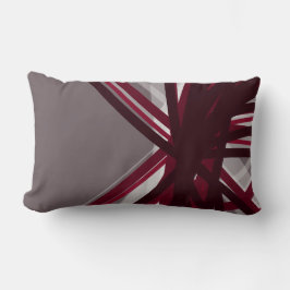 Grått & Burgundy Criss Kor Rosett band Lumbarkudde