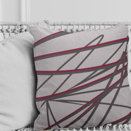Grått & Burgundy Modern Elegant Abstrakt Kudde