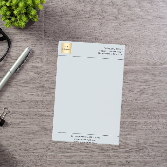 Grått business logotyp letterhead post-it block (Skapare uppladdad)