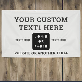 Grått Business Logotyp Photo Simple Banner