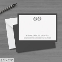 Grått Business Note Card med Logotyp